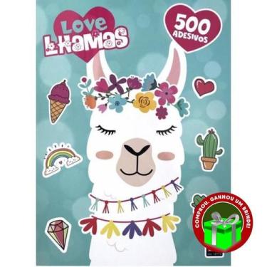 Imagem de Livro Love Lhamas 500 Adesivos Pé da Letra Crianças Filhos Infantil De