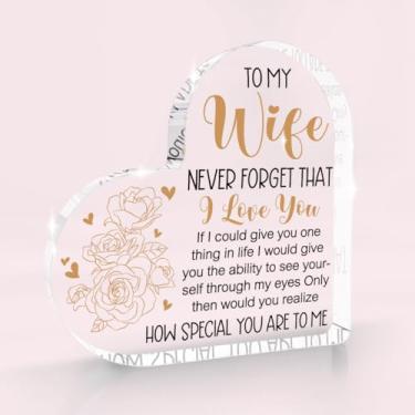 Imagem de Presentes de Dia dos Namorados para esposa, presentes do marido, presente de Dia dos Namorados, aniversário de casamento, aniversário de dia dos namorados, lembrança de acrílico, presente de coração