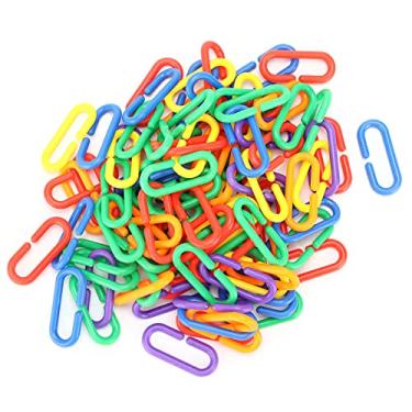 Imagem de HEEPDD Elos de Corrente de Plástico, Clipe C Colorido DIY Brinquedos Educativos de Aprendizagem para Crianças Em Sala de Aula Pássaro Papagaio Planador de Açúcar Rato Pequeno Gaiola