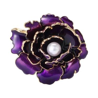 Imagem de Broche De Flor De Peônia Em Esmalte Unissex Para Mulheres, Acessórios 