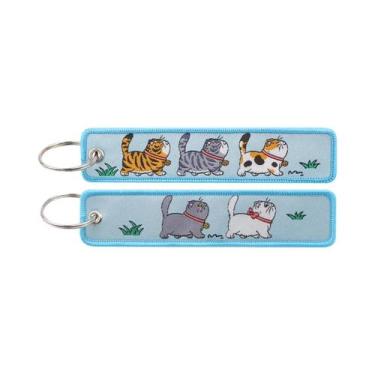 Imagem de Chaveiro Gato Da Sorte Bordado Japonês Para Carros, Mochilas, Etiqueta