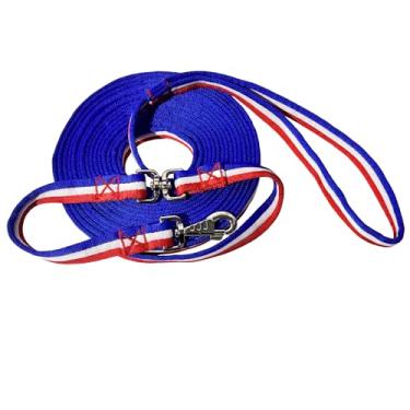 Imagem de Linha de estocada de cavalo, linha plana de 7,9 m com fecho giratório resistente e fivela de gatilho, para treinamento diário de cavalos | Corda de estocada equestre durável para pular, trabalho no