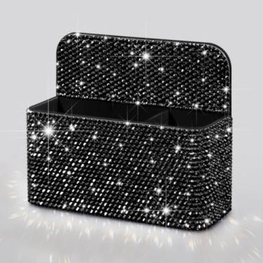 Imagem de Mifoneix Suporte magnético brilhante para caneta de quadro branco para mulheres, meninas, organizador de mesa de presente brilhante com strass de glitter para material de escritório escolar de Natal