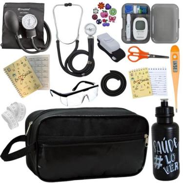 Imagem de Kit de Enfermagem Estetoscopio  Aparelho de  Pressao Necessaire Medido