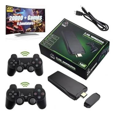 Imagem de Adaptador Game Stick 21 Mil Jogos Retro Hdmi + 2 Controles Sem Fio 4k HD