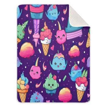 Imagem de Blueangle Cobertores de sorvete para cochilo de carrinho de bebê, 76,2 x 101,6 cm, quente, aconchegante, macio, receptor, cobertores unissex para meninos, meninas, crianças, bebês (28)