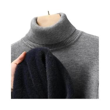 Imagem de Suéter Masculino De Gola Alta Slim Fit De Manga Longa Anti-Pilling De 