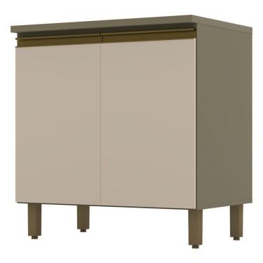 Imagem de Balcão De Cozinha évelin 2 Portas 80 Cm Com Tampo Para Cooktop Duna Cristal - Henn