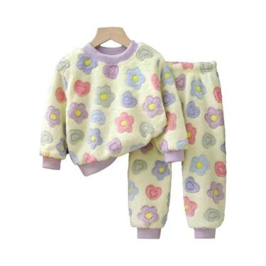 Imagem de Pijamas De Flanela Para Meninas E Meninos, Conjuntos De Manga Longa Pa