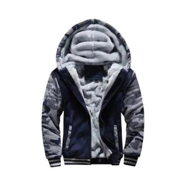 Imagem de Jaqueta De Inverno Masculina Camuflada Com Capuz De Manga Longa Casual