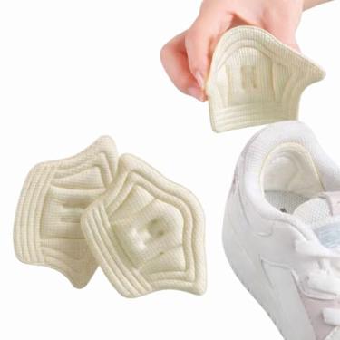 Imagem de Protetor de Calcanhar Adesivo, Ajustável, Algodão Macio, 2 Pares, Antiderrapante, Proteção Contra (1 par Bege Claro)
