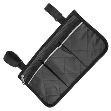 Imagem de SPYMINNPOO Bolsa de Armazenamento para Apoio de Braço para Cadeira de Rodas, Organizadores Multifuncionais Leves e Duráveis ​​para Idosos, Deficientes, Preto, 7,1 X 12,8 pol. para Caminhantes (Preto)