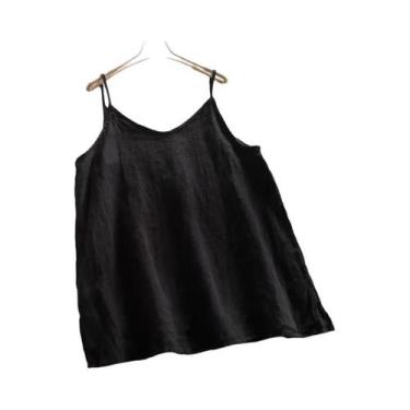 Imagem de Camisola Sem Mangas Feminina Com Decote Em V, Top Casual De Verão Para