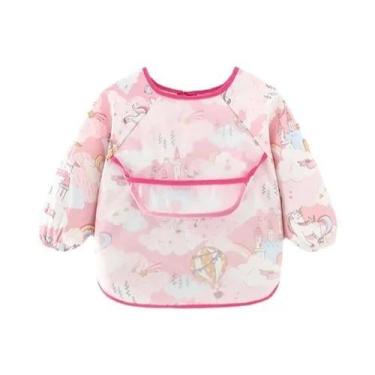 Imagem de Babador Colorido E Divertido À Prova d'Água De Manga Longa Para Bebês 