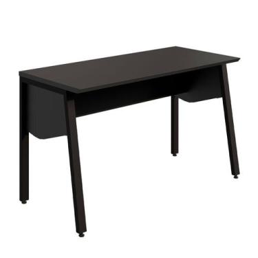 Imagem de Escrivaninha Escritório Industrial 120cm com Tampo Chanfrado e Pés Met