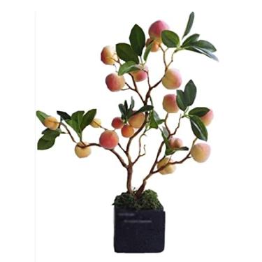 Imagem de Plantas falsas, planta artificial, árvore artificial, simulação de fruta, bonsai de pêssego falso, sala de estar, decoração de casa, decoração de mesa, plantas artificiais para ambientes internos e