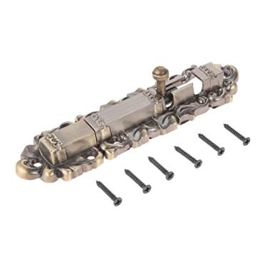 Imagem de Dobradiças parafuso de porta com parafuso bronze antigo/vermelho cobre portão trava liga clássica europeia vintage decoração madeira/metal portas janela 150-250 mm (cor: bronze antigo pequeno)