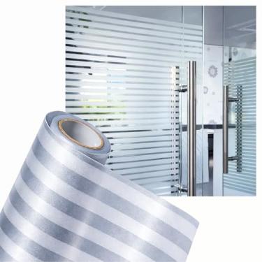 Imagem de Película Adesiva Impermeável Jateada para Privacidade Vidros, Box, Janelas e Portas 2m x 1m (Jateado Persiana)