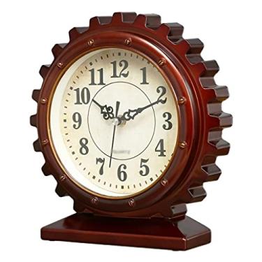 Imagem de Relógio silencioso de madeira, antigos, grandes relógios de mesa, relógios silenciosos, de madeira, quarto, sala de estar