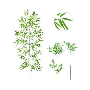 Imagem de Grandes Folhas De Bambu Verde Artificial De 120-240cm, Plantas Falsas 