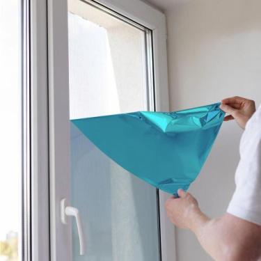 Imagem de Película Adesiva UV Profissional Refletiva Preto e Azul Espelhado 50x5
