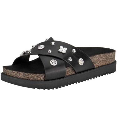 Imagem de Tamanco feminino flat moleca 5500112, Preto, 38