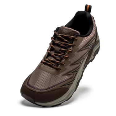 Imagem de HOBIBEAR Tênis masculino de trilha para trilhas, ajuste amplo, leve, cano baixo, respirável para caminhadas, caminhadas e aventuras ao ar livre, Marrom 7093, 10 Wide
