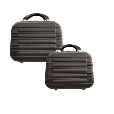 Imagem de Conjunto frasqueiras p m viagem necessaire rígida abs - chx, Marrom, M