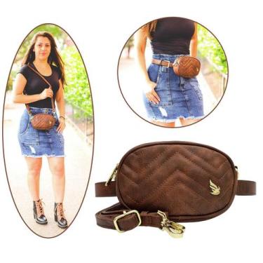 Imagem de Bolsa Pochete Feminina Transversal Estilosa Porta Cartão Golden Fenix,
