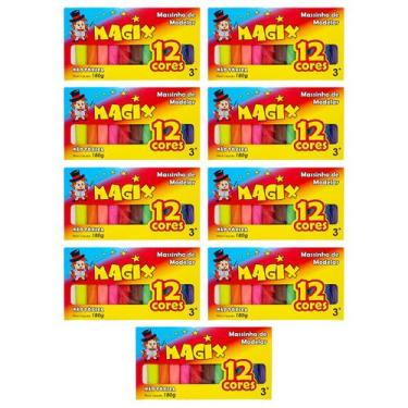 Imagem de Kit 9 Massinha De Modelar 12 Cores Magix 180g Multicolor