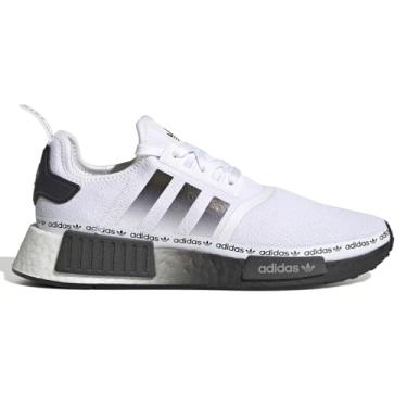 Imagem de adidas Tênis masculino casual NMD R1 com cadarço - Verde, Branco, 39