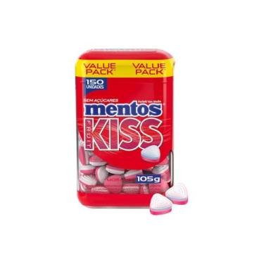 Imagem de Pastilhas Mentos Kiss Sem Açúcar  Fruit Morango 150un individuais