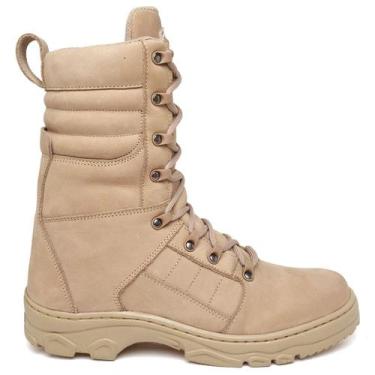 Imagem de Bota Coturno Militar Masculino em Couro Legítimo com Solado Antiderrap