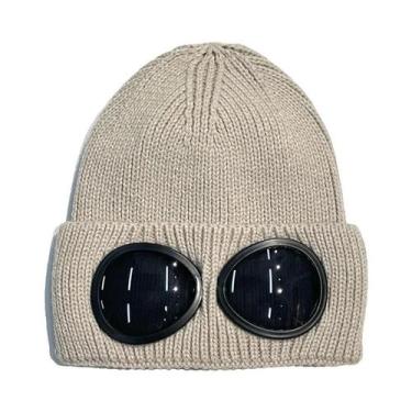 Imagem de Gorro De Inverno Unissex Tricotado Com Óculos, À Prova De Vento, Quent