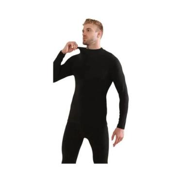 Imagem de Conjunto De Roupa Térmica Masculina De Cashmere E Seda Para Outono E I