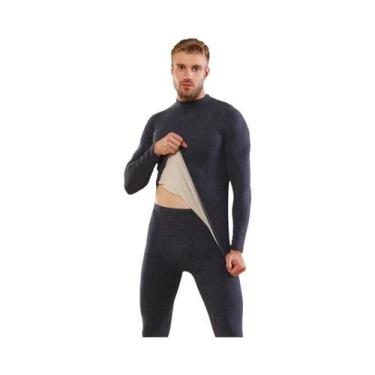 Imagem de Conjunto De Roupa Térmica Masculina De Cashmere E Seda Para Outono E I