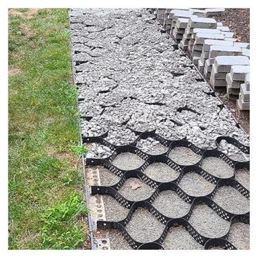 Imagem de Grade de solo de célula geográfica resistente, estabilizador de cascalho de 10 cm/5 cm, geogrelha de favo de mel de 1 m a 6 m para calçadas de jardim, caminhos e encostas - Paver permeável, 5 cm de