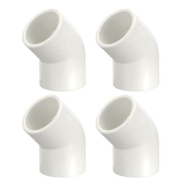 Imagem de DTGN 4 peças de encaixe de PVC de cotovelo de 45 graus de 3/10.2 cm, encaixe de tubo de PVC de grau de mobiliário bidirecional, conector de cotovelo de canto DIY para móveis de construção, conexão de