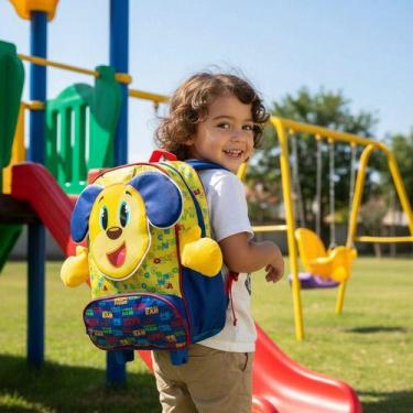 Imagem de Mochila Rodinhas Infantil Escolar Menino Menina Kids Azul Stitch Tsum 