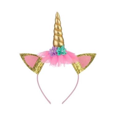 Imagem de Tiara De Unicórnio Brilhante Para Meninas Com Luzes LED E Chifres Arco