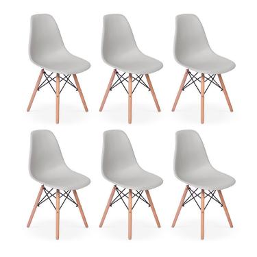 Imagem de Conjunto 6 Cadeiras Eames Eiffel Wood Cinza