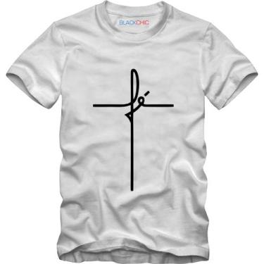 Imagem de Camiseta Fé Jesus Religiosa Gratidão Masculina Algodão Premium - BLACK
