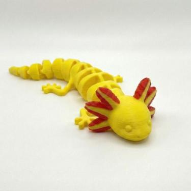 Imagem de Boneco Axolote Articulado Brinquedo Fidget Toy Fofo - Next 3D, Amarelo