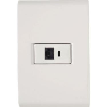 Imagem de Conjunto Liz Branco 4x2 com 1 Tomada Para Telefone Rj11 57170019 Tramontina Cj.tomada P-telefone