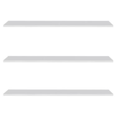 Imagem de Prateleira Flutuante Para Cozinha Kit 3 Suporte Invisível 68cm Yara Branco - Lumil