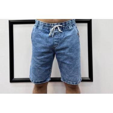 Imagem de Bermuda Masculina Cargo Jeans Com Elástico - EKCESS, Marmorizado, M