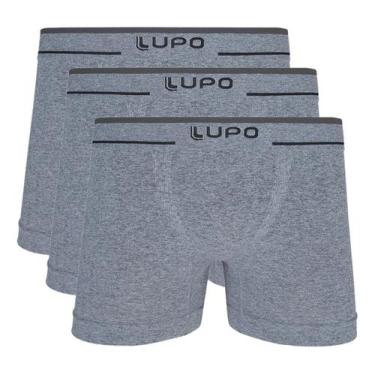 Imagem de Kit 3 Cueca Boxer Lupo Microfibra Sem Costura Plus Size Cor:CinzaTaman