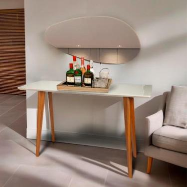 Imagem de Aparador Tampo em Mdf com Vidro 120x40cm Slim - Casa Uai