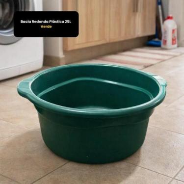 Imagem de Bacia Redonda Plástica 25L Verde - NATUPLAST