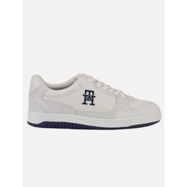 Imagem de Tênis Tommy Hilfiger Masculino Couro Basket 2C Mix Suede Branco-Masculino